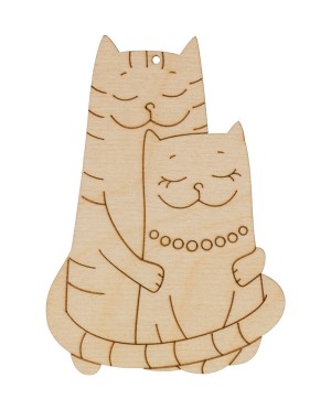 Mr.Carving ВД-873 Коты Заготовка для декорирования Подвеска "Влюбленные коты"