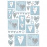 Stamperia DFG370 Карта для декупажа "Голубые сердечки"