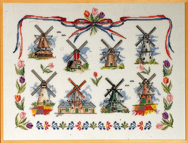 Набор для вышивания Permin 70-0402 Dutch Windmills (Голландские ветряные мельницы)