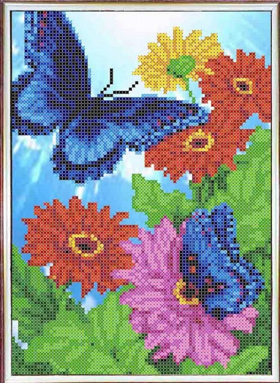 Набор для вышивания Каролинка КББН(Ч) 4009 Синие бабочки