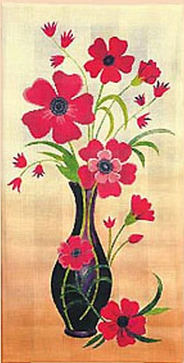 Набор для вышивания Schaefer 596/23 Красные цветы в вазе