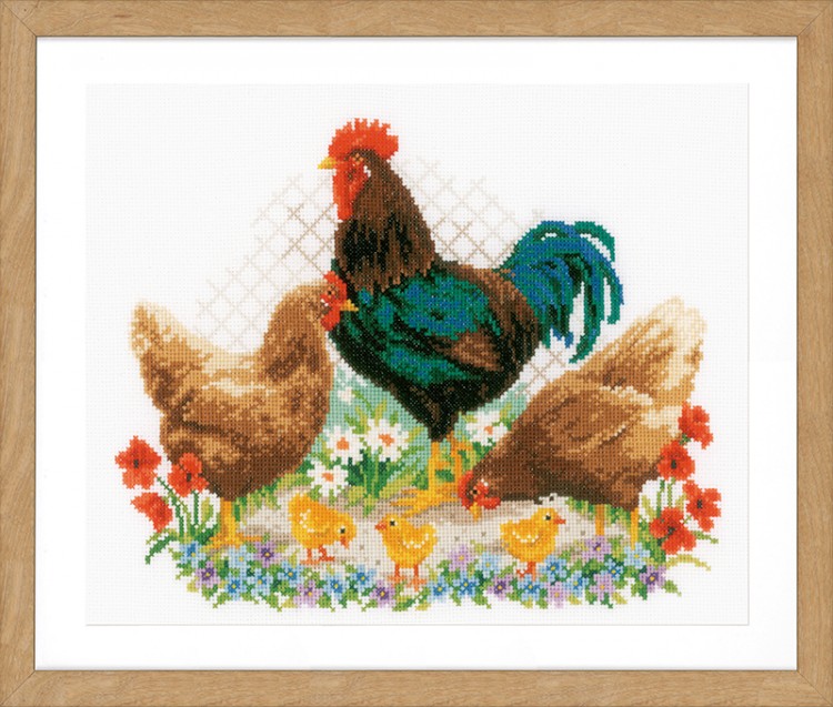 Набор для вышивания Vervaco PN-0170173 Петух с цыплятами