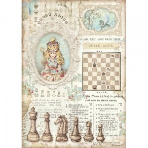 Stamperia DFSA4604 Бумага рисовая "Алиса в Зазеркалье - Королева"