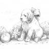 Фрея RPSB-0017 Скетч для раскрашивания чернографитными карандашами "Крошка щенок"