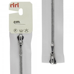 Riri 3301120/100/2101 Молния металлическая, разъемная, 2 замка, 4 мм, 100 см, белый