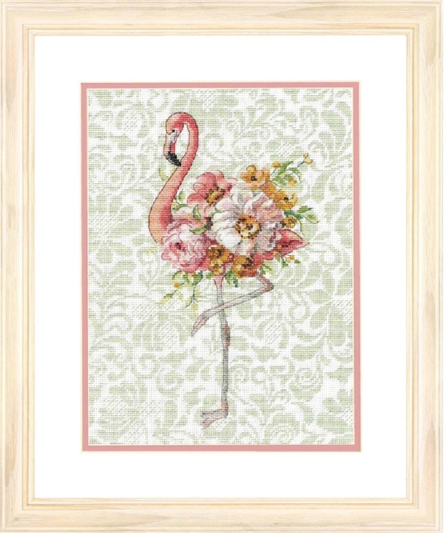 Набор для вышивания Dimensions 70-35409 Цветочный фламинго