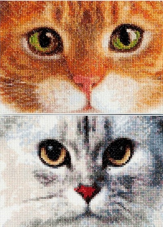 Набор для вышивания Thea Gouverneur 540A Cats Tiger + Kitty