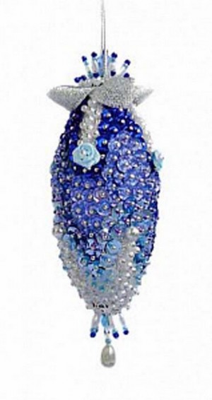 Филигрис FS-075 елочная игрушка "Синий кристалл"