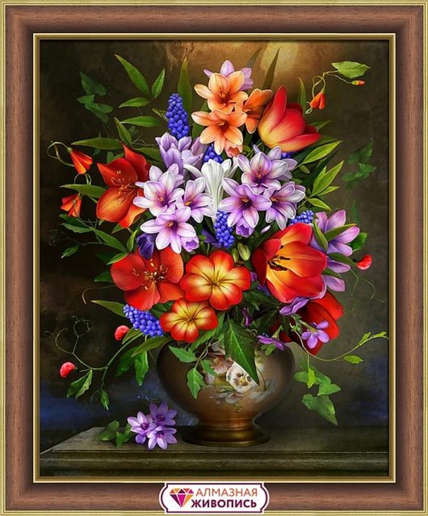Алмазная живопись АЖ-1733 Цветочное ассорти