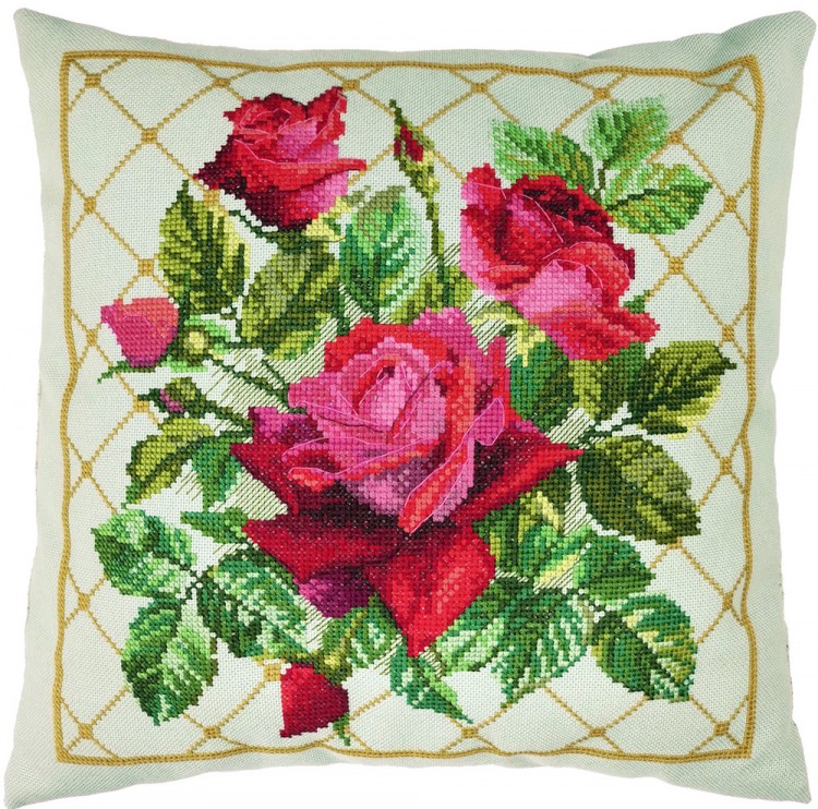 Набор для вышивания Марья Искусница 14.001.37 Подушка "Красные розы"