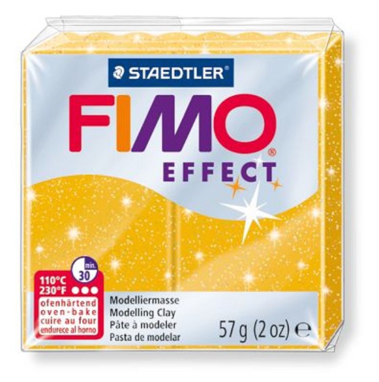 Fimo 8020-112 Полимерная глина Effect золотая с блестками