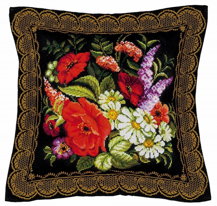 Набор для вышивания Риолис 1642 Подушка/панно "Жостовская роспись"