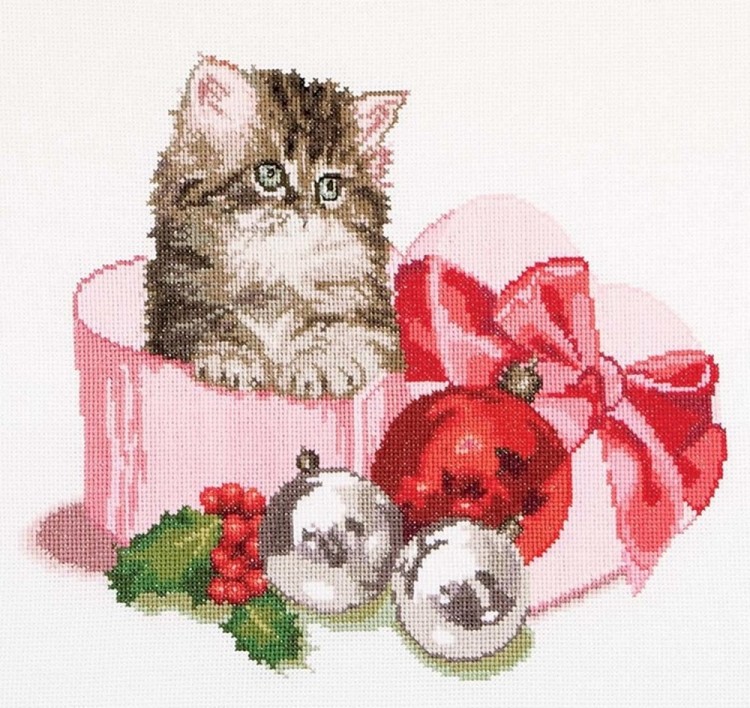 Набор для вышивания Thea Gouverneur 731A Christmas Kitten