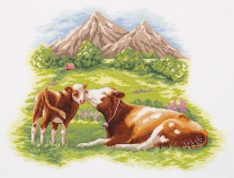 Набор для вышивания Панна J-7242 Мать и дитя. Коровы