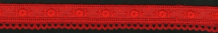 IEMESA T120/07 Хлопковое кружевное шитье, ширина 20 мм, цвет красный
