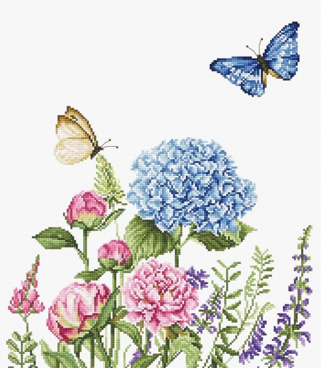 Набор для вышивания Luca-S B2360 Летние цветы и бабочки