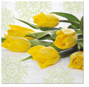 PAW Decor Collection SDL290000 Салфетка трехслойная для декупажа "Желтые тюльпаны"
