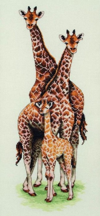 Набор для вышивания Anchor PCE740 Семья жирафов