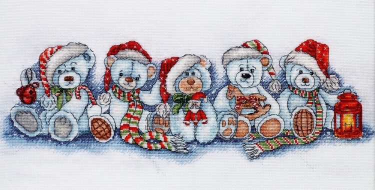 Набор для вышивания Alisena 1267 Рождественские мишки