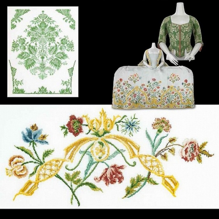 Набор для вышивания Thea Gouverneur 780 Rijksmuseum Catwalk "Wedding dress 1750-1760 / Jak of caraco 1730-1749"