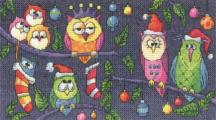 Набор для вышивания Heritage BFCO1377E Christmas Owls