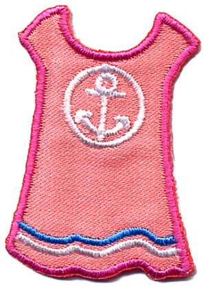 HKM 32869/1SB Термоаппликация "Розовое платье с якорем"