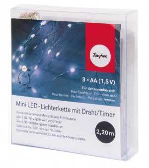 Rayher 69169102 Гирлянда миниатюрная светодиодная  с таймером 20 мини-LED ламп