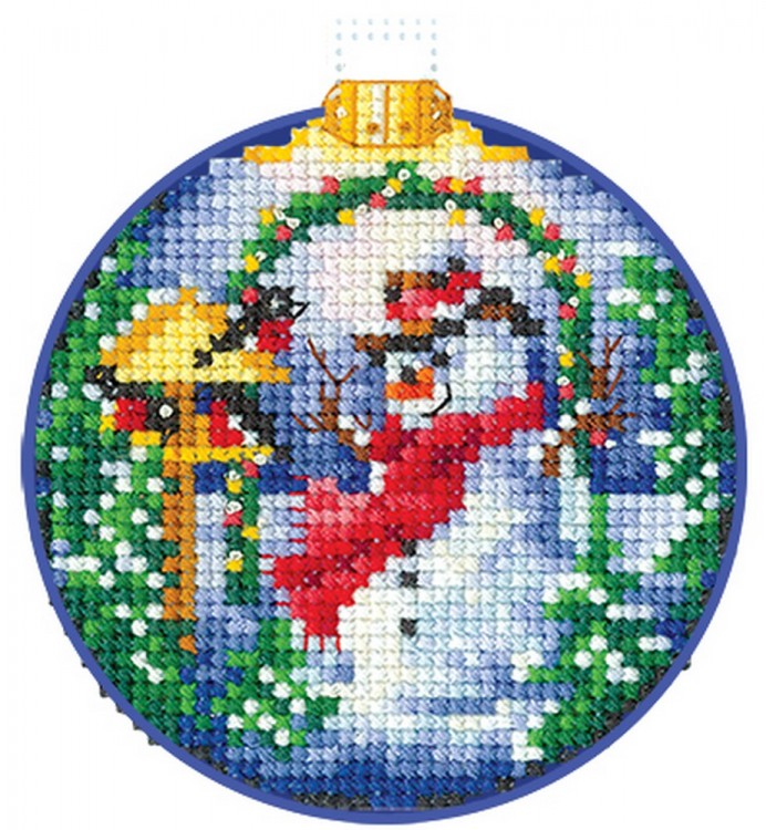 Набор для вышивания Сделай своими руками Н-25 Новогодние шары. Снеговик
