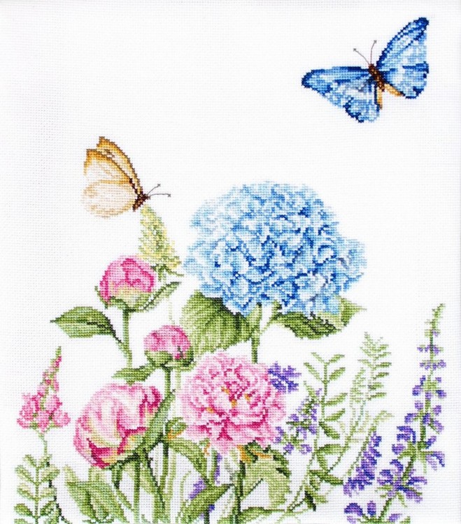 Набор для вышивания Luca-S BA2360 Летние цветы и бабочки