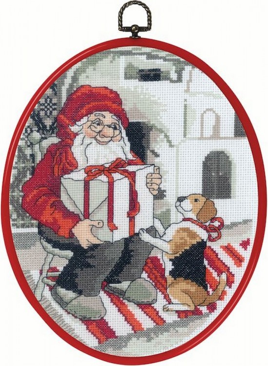 Набор для вышивания Permin 92-0620 Санта и пёс