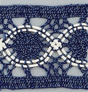IEMESA 2052/RH Плетеное хлопковое кружево, ширина 42 мм, цвет синий