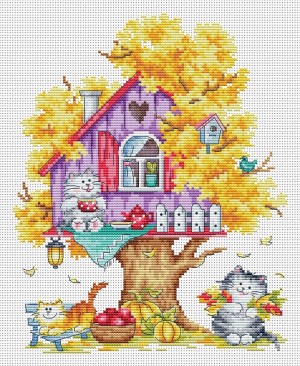 Многоцветница МКН 61-14 Кошкин дом (осень)
