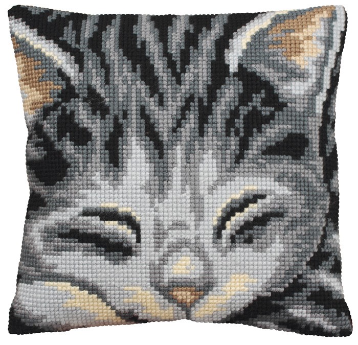 Набор для вышивания Collection D'Art 5082 Подушка "Спящая кошка"