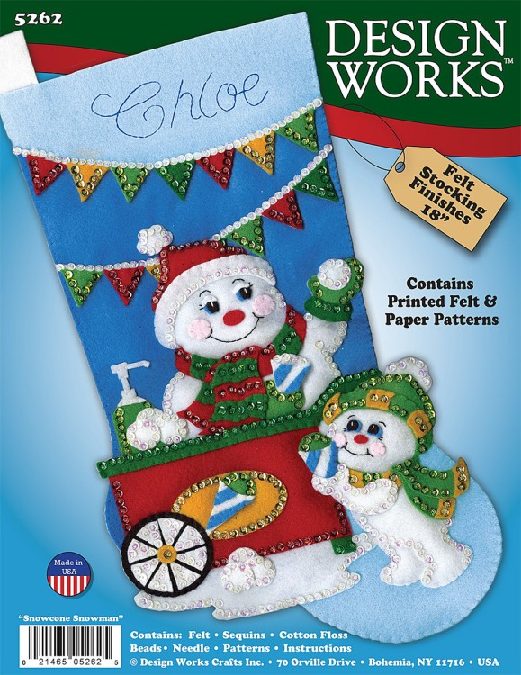 Design Works 5262 Сапожок для подарков "Фруктовый снеговик"