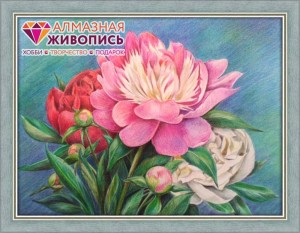 Алмазная живопись АЖ-1313 Букет пионов