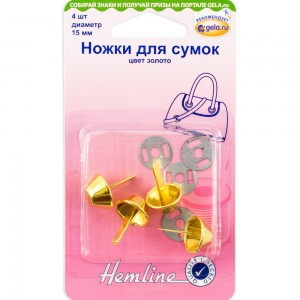 Hemline 4506C.GD Ножки для сумок, 15 мм