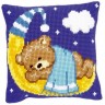 Набор для вышивания Vervaco PN-0148196 Подушка "Голубой Тедди на Луне"