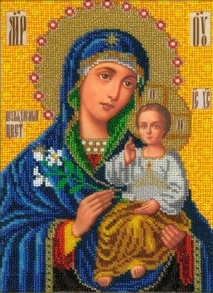 Вышиваем бисером L-145 Богородица Неувядаемый цвет