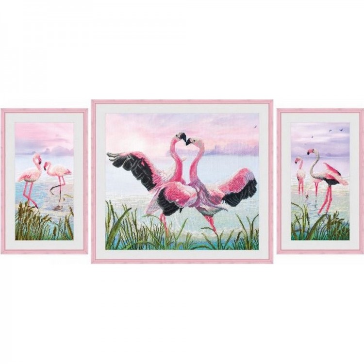 Набор для вышивания Нова Слобода СР6550 Танец фламинго