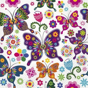 PAW Decor Collection TL566000 Салфетка трехслойная для декупажа "Красочные бабочки"