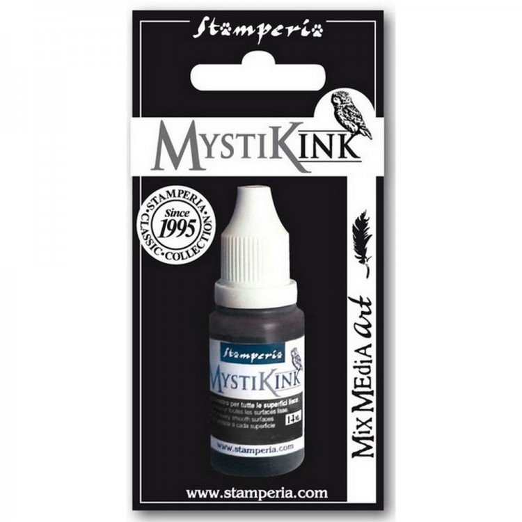 Stamperia KAMYST12 Краскa с экстра блеском "Mystik ink", 18 мл, цвет черный