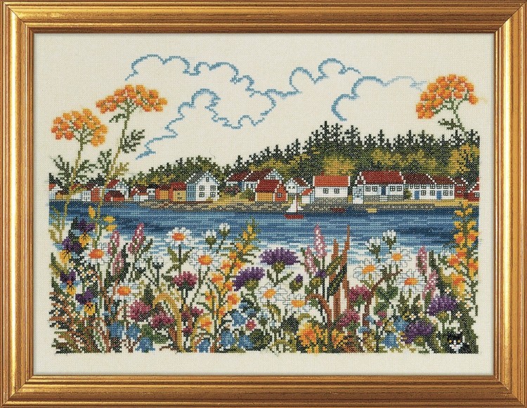 Набор для вышивания Eva Rosenstand 14-210 Вид на деревню с озера