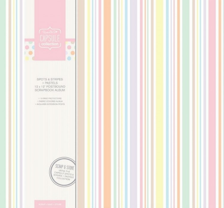 Docrafts PMA101203 Заготовка для альбома Spots & Stripes Pastels