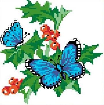 Набор для вышивания Каролинка КТКН 013 (Р) Бабочки на смородине