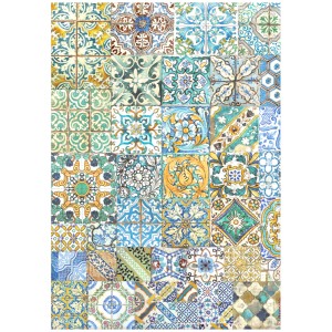 Stamperia DFSA4740 Бумага рисовая "Blue Dream tiles"