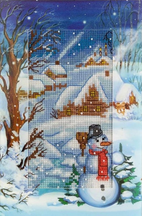 Набор для вышивания Панна OT-1657 (ОТ-1657) Открытка "Зимний вечер"