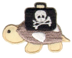 HKM 32006/1SB Термоаппликация "Черепаха с пиратким чемоданом"