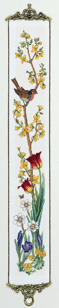 Eva Rosenstand 13-262 Птичка на ветке, тюльпаны, весна