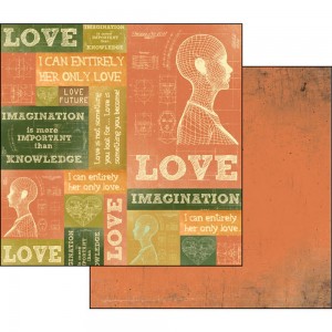 Stamperia SBB286 Бумага двухсторонняя для скрапбукинга "Любовь и воображение"