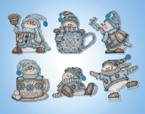 Design Works 1689 Елочные игрушки "Снеговики из какао"